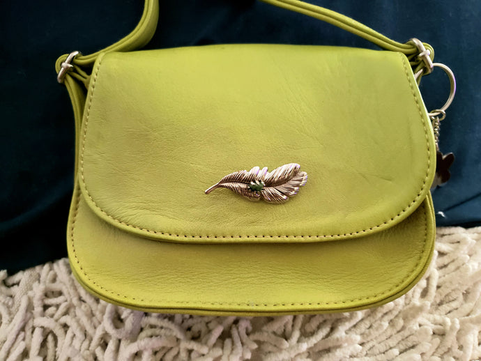 Green Feather Cell Phone Handbag